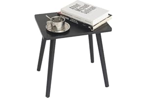 AWASEN Side Table, Small Black End Table for Living Room Bedroom Office Small Spaces, Modern Accent Side Table Nightstand with Solid Wood, Easy Assembly, (Black)