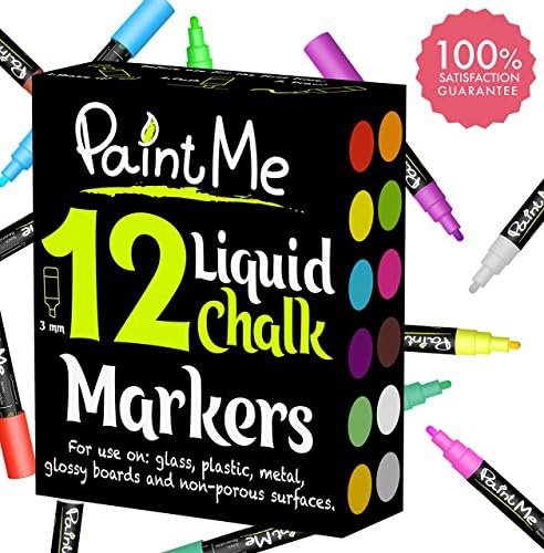 Сhalk Markers Chalkboard Markers Chalk Pens Neon Dry Erase Liquid Chalk Paint Markers Liquid Chalk Marker Pens Chalk Paint Pens For Kids Chalk Markers Fine Tip Set