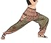 CandyHusky Elastic Waist Peacock Print Loose Baggy Hippie Boho Yoga Harem Pants (Peacock Mandala Olive)