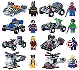 Lot of 16 Set Building Block Toy Action Mini Figure Super Heroes with Vehicle Kids Gift Compatible With Lego