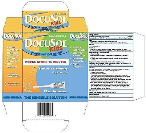 Docusol Kids Mini-enema 5 Count (6 PACK) by ALLIANCE LABS