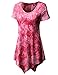 Doublju Scoop Neck Solid / Tie Dye Tunic Top With Asymmetrical For Women With Plus Size