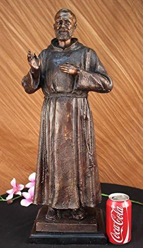 Hot Cast Signed &amp; Numbered Limited Edition Saint Pio Italian Bronze Marble Sculpture