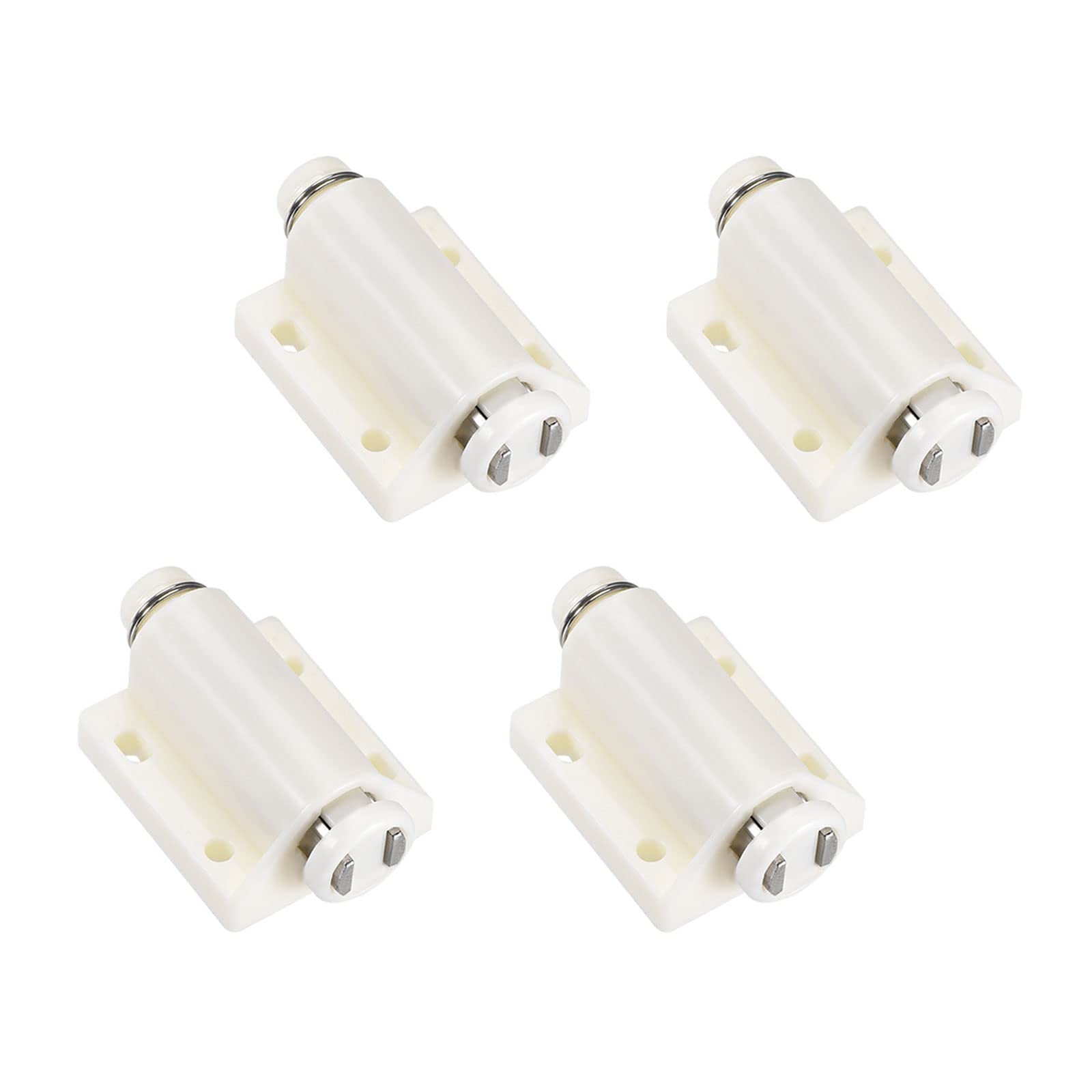 METALLIXITY Magnetic Touch Latch (1.81"x1.14") 4Pcs, Plastic Catch Magnetic Press Latch for Cabinet Door Drawer, Home Decoration, White