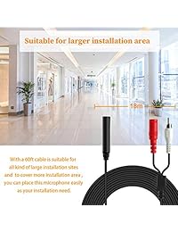 Kit de recogida de voz de alta sensibilidad con micrófono y cable de alimentación para sistema de cámara de vigilancia CCTV, incluye 1 cable divisor hembra a 2 macho, AP1-2B, color negro