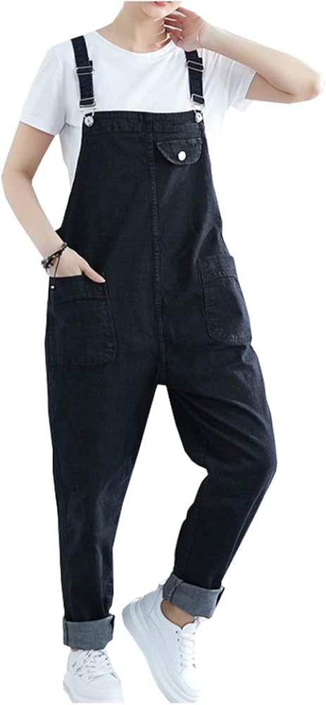 plus size baggy denim overalls