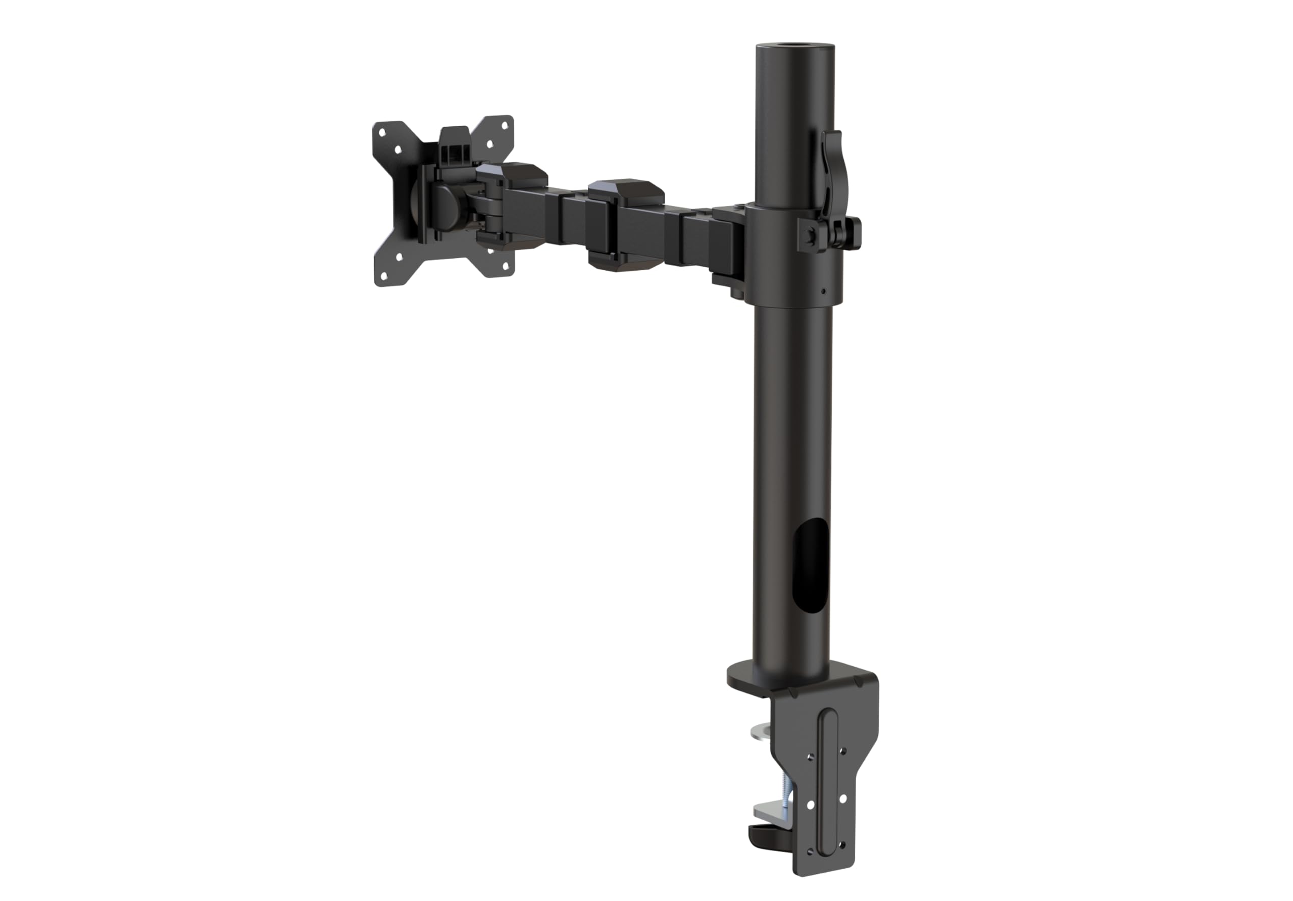 Amazon Basics Single Computer Monitor Stand with Tilt and Rotation, Height Adjustable VESA Desk Arm Mount, Steel, 30 inches, Black