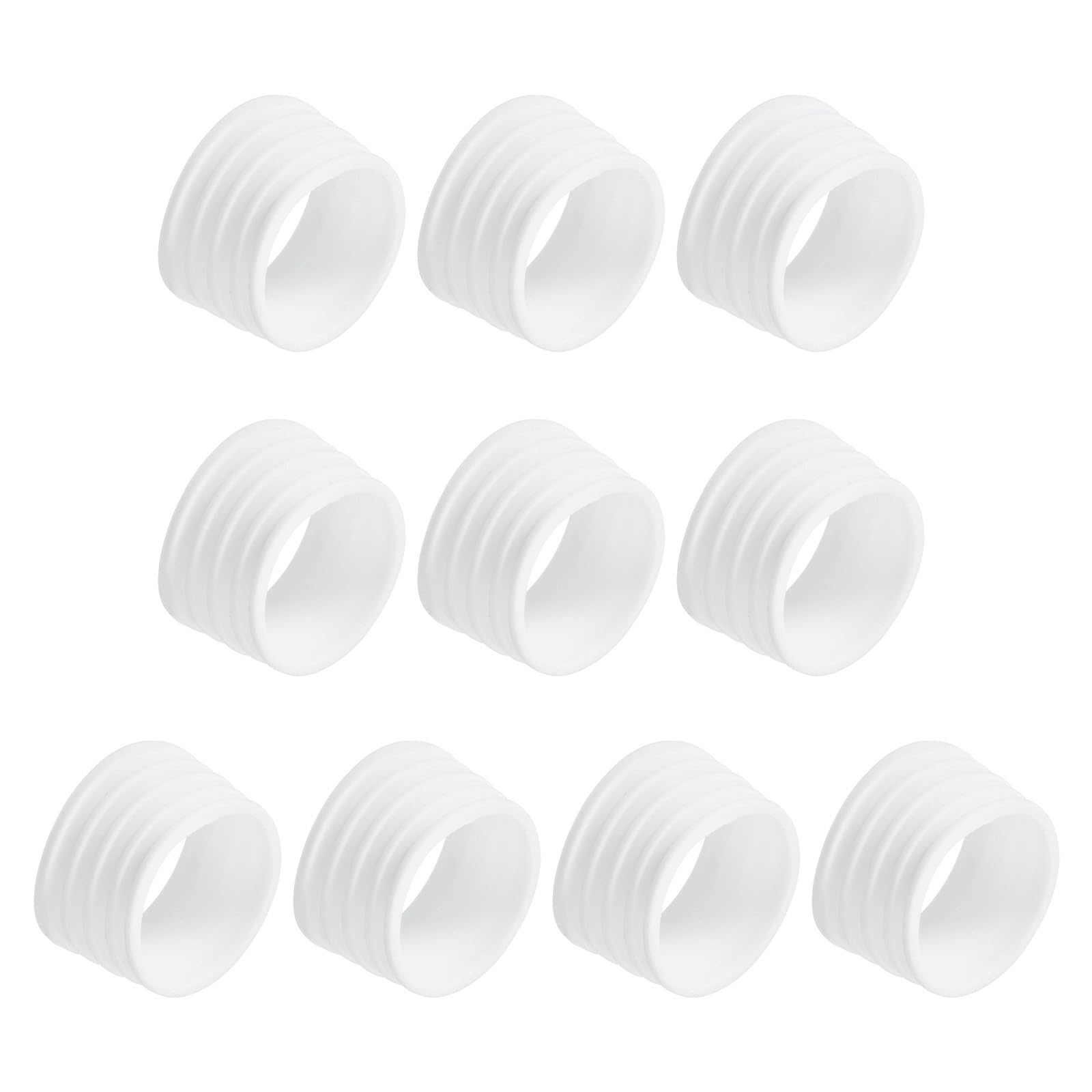 M METERXITY 10 Pack Badminton Racket Handle Grip Ring - Rubber Anti-Slip Fix Ring Grip Band, Apply to Badminton Tennis Rackets/Handles (White)