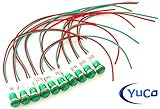 PACK OF 10 YuCo YC-9WRT-23G-24-10 GREEN 9MM LED INDICATOR MINIATURE PILOT LIGHT 24V AC or DC