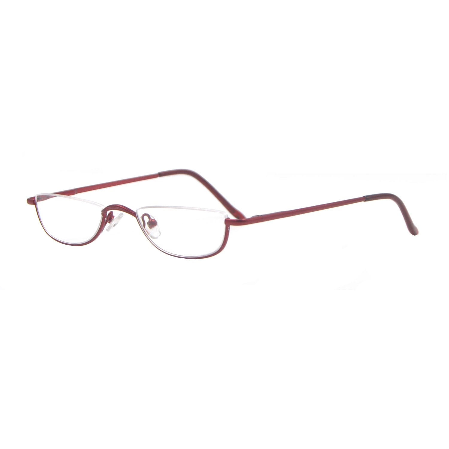 SIKAITE Portable Half Moon Reading Glasses for Men Women, Round Readers (+3.00, Red) — image 1