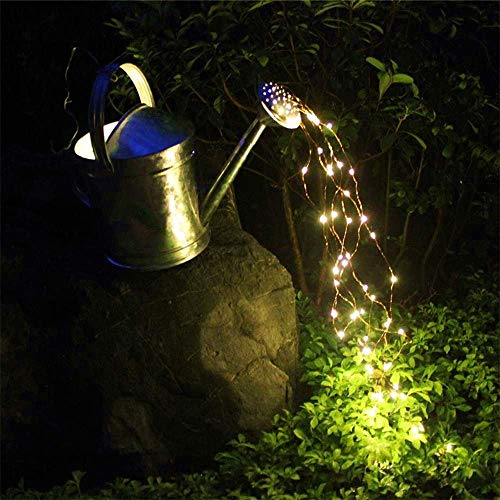 120 LEDs String Fairy Lights,Solar Powered 6 Six-Ft Strands,20 Warm White LEDs per Strand,Flexible Copper Wire for Glowing Watering Can with Light, Waterproof for Outdoor Decoration