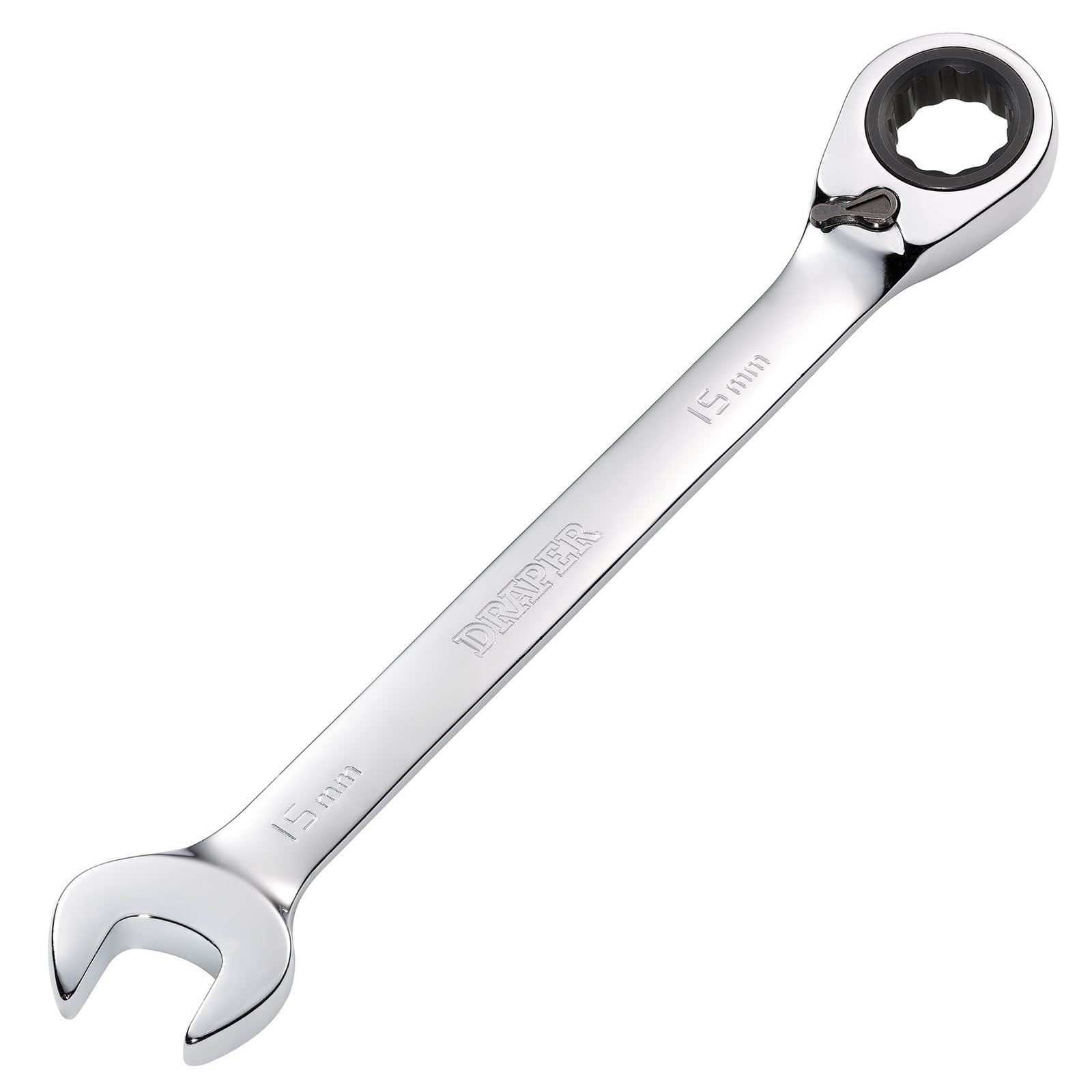 Draper 52003 Hi-Torq Metric Reversible Ratcheting Combination Spanner, 15mm — image 1