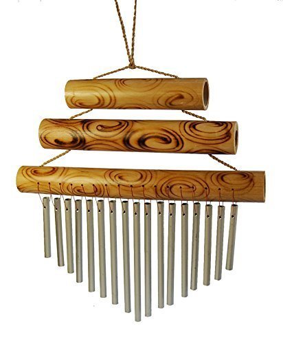 Siesta Triple Bamboo Top Windchime, 30 cm wide