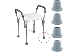 Qty: 4X Large Based 3/4" (19mm) Replacement Rubber Tips Ferrules for Bath & Shower Stools - by Lifeswonderful