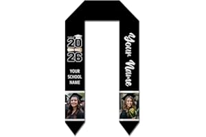 Dicodes Personalized Graduation Stole Class of 2026 with Photo Text Custom Graduation Sash Graduation Gift and Keepsake