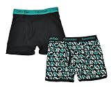 Calvin Klein Boys Black & Teal Logo 2Pk Underwear Boxer Briefs