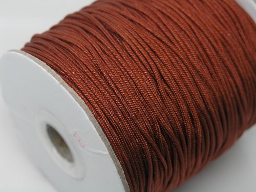 KONMAY 1 Roll 175yd Braided 1.5mm Nylon Shamballa Macram/beading Cord Lift Shade Cord (Light Brown 713)