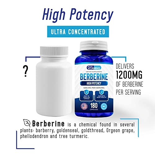 We Like Vitamins Berberine 1200mg Pure Max Strength 180 GlutenFree Vegetarian Capsules