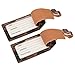 Deluxe Luggage Tags Leather Personalized Name ID Initial Card Holder 2 Bag Tags