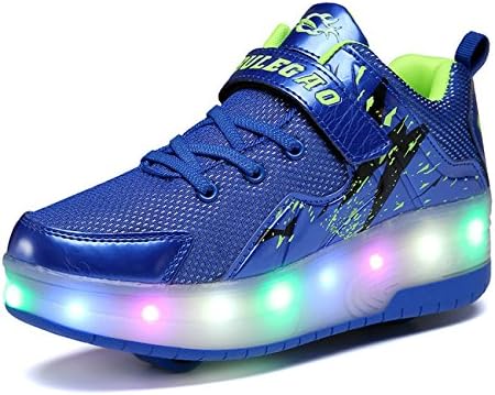 Chic Sources Kids USB Rechargeable Light Skate Sneaker with Wheel LED Shoes for Boys Girls