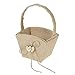 Vintage Rustic Flower Girl Basket with Wooden Heart Decoration Wedding Supplies