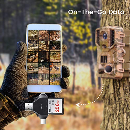 VanTop 4 in 1 SD Card Reader for iPhone, iPad, Andriod Phones,DSLR