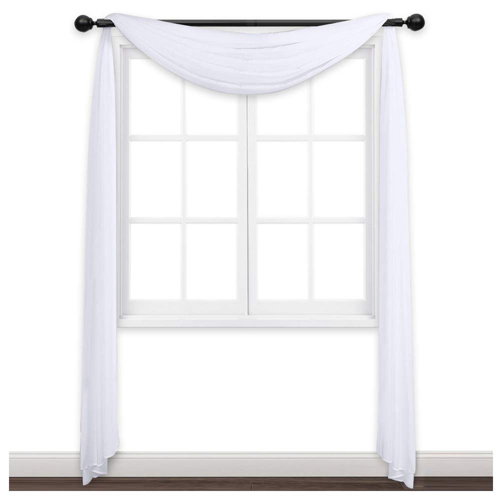 Buy Nicetown Sheer Panel Curtains Scarf Home Decor Window Solid