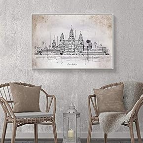 Floating Framed for Living Room Bedroom Hand Painted Building for