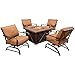Hanover SUMMRNGHT5PC Summer Nights 5-Piece Patio Fire Pit Set Outdoor Furniture, 40