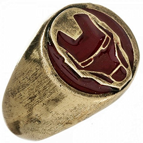 Marvel Comics IRON MAN Brushed Brass/Enamel RING - Size 6 1/2 - Image 3