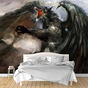 Wall Murals for Bedroom Dark Evil Dragon Removable Wallpaper Peel and Stick Wall Stickers - 66x96 inches
