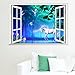 Zooarts Diy Removable Art Mural Wall Sticker Decal Decor Fantasy Forest 3D Horses Window