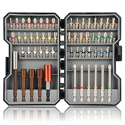 GreaTalent 56in1 S2 Steel Impact Driver Bit Set 1/4" Hex Shank, Torx
