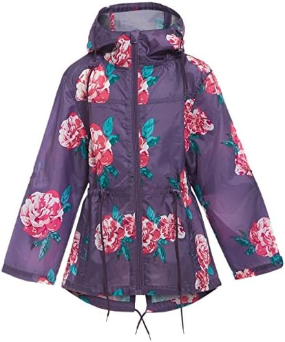MyShoeStore Kids Children Boys Girls Rain Mac Outdoor Kagoul Kagool Cagoule KAG Raincoat Festival Showerproof Rain Coat Fishtail Festival Parka Hooded Lightweight Shower Proof Jacket