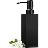 GMISUN Black Soap Dispenser Bathroom, Glass Hand Soap Dispenser with Stainless Steel Pump, 12 fl oz/350ml Refillable Dish Dis
