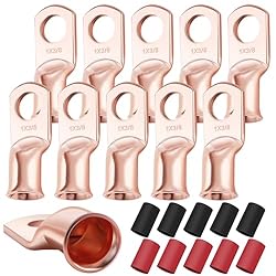 XHF 10PCS 1 AWG-3/8" Heavy Duty Battery Lugs with