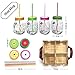 Clear Glass Pint-sized Mason Jar Mugs with Handles, Colorful Lids, and Reusable Straws | 4 x 16oz Set of Old Fashioned Drinking Glasses in Wooden Tray – Great Christmas or Holiday Gift
