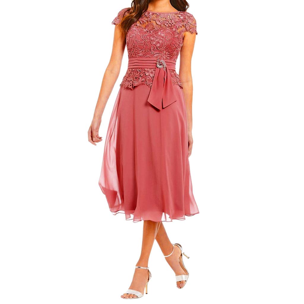 short sleeve midi dress formal
