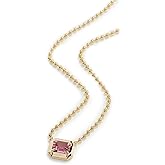 Zoe Chicco Women's 14k Gold One of A Kind Emerald Cut Pink Tourmaline Bead Chain Necklace, 14k Yellow Gold/Pink Tourmaline, One Size