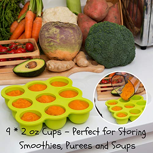 Baby Food Freezer Trays & Reusable Food Pouches | Baby Food Storage Pouch Perfect for Serving Homemade Healthy Smoothies & Purees | Easy Clean & Saves Money | Better for Babies Toddler & Environment