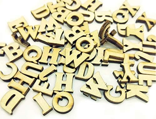 200 Pcs Wooden Letters Numbers Small Wooden Alphabet Number Symbol 100 Capital Letters and 100 Numbers for Crafts DIY Gift Decoration(Random Packing) - Image 5