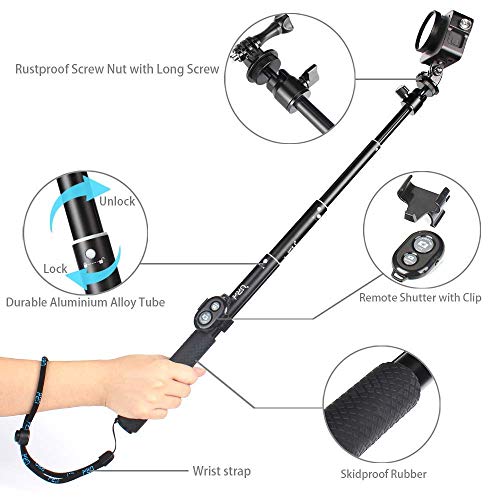 image for HSU Selfie Stick Bluetooth,Waterproof Hand Grip with Wireless Remote a
