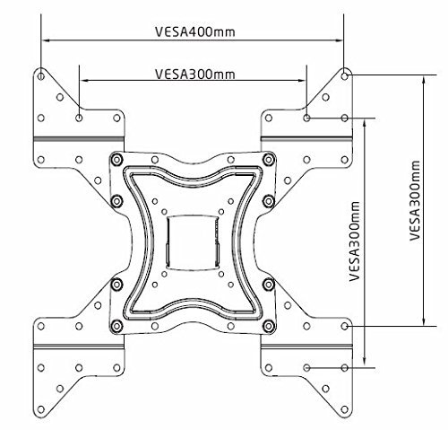 Husky Mounts 4 Universal VESA Adapters Extenders Converts 200x200 Mount to fit 400X400, 400x200, 400x300 and 300x300 Patterns, Flat Screen TV Wall Mount Bracket Extensions