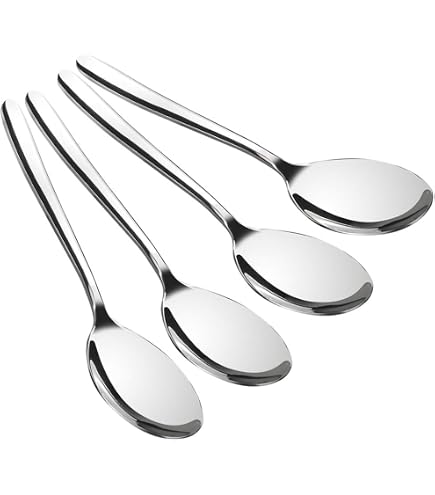 Lot De 5 Cuillères En Inox à Tête Carrée - Ustensiles De Cuisine Modernes Et Pratiques - 4