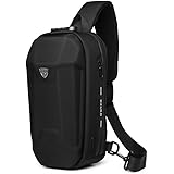 OZUKO Anti Theft Chest Sling Shoulder Backpacks Bags Crossbody Daypack Waterproof Chest Bag with USB Charging Port (Black)