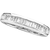 Dazzlingrock Collection Valentine's Day Gift 0.13 Ctw 10K Real Solid Gold Baguette White Natural Diamond Women Anniversary Wedding Band Stackable Ring