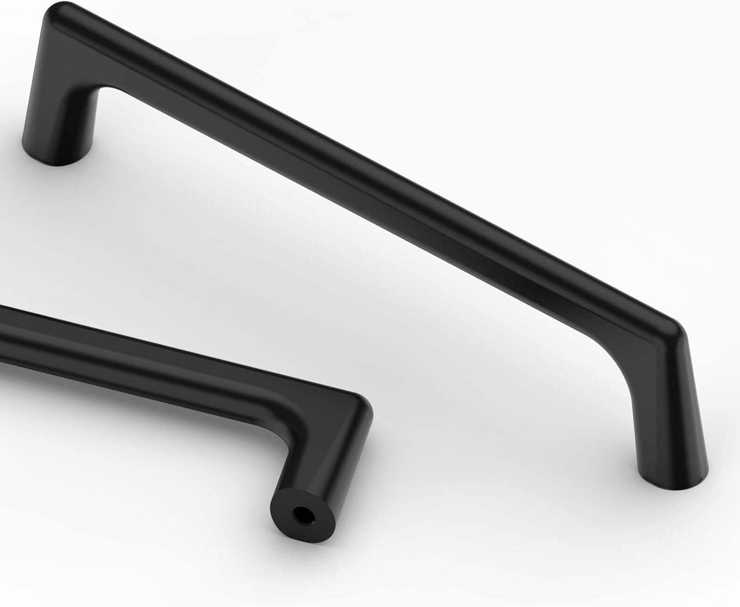 9BUILD 10 Pack 128mm Matte Black Cabinet Pulls - Black Zinc Alloy Kitchen & Wardrobe Handles