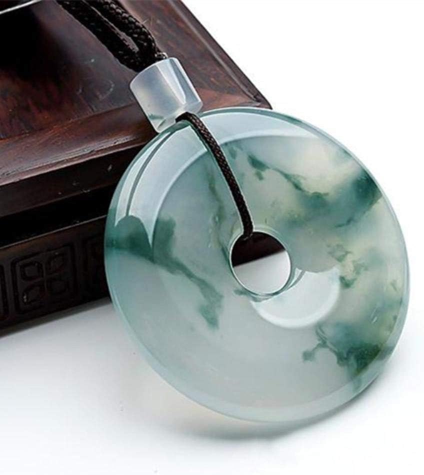 Mayanyan Natural Jade A Goods Jade Pendants Floating Flowers Safety Buckle Jade Pendant Necklace Men and Women Gifts