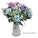 AmyHomie Artificial Flowers, European Artificial Roses, Silk Rose for Decorating, Silk Flower for Wedding, a Bunch/Pack (Purple)