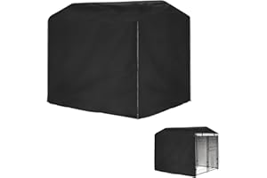Cover for Large Dogs Kennel Full Coverage - Andacar Waterproof Outdoor Dog Kennel Cover for Pet Pen Outside(Cover Only) - 96" L×53" W×70" H, Black